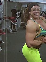 super hot ebony female bodybuilder mistress treasure in ripped contest shape